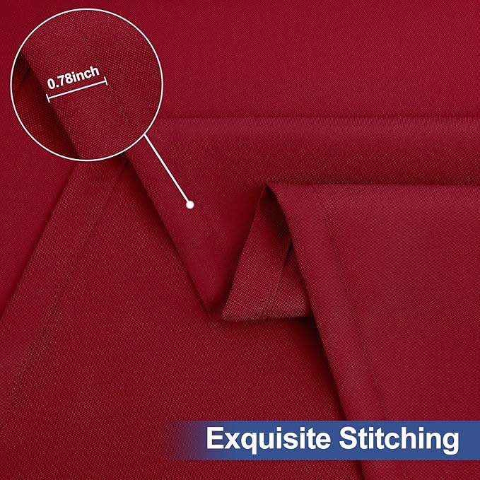 homing 2 Pack Rectangle Table Cloth, Elastic Fitted Fabric Tablecloth Fits for 6 Foot Folding Tables, Washable Table Cover for Picnic, Camping, Indoor & Valentine's Day (Wine Red, 30" x 72")