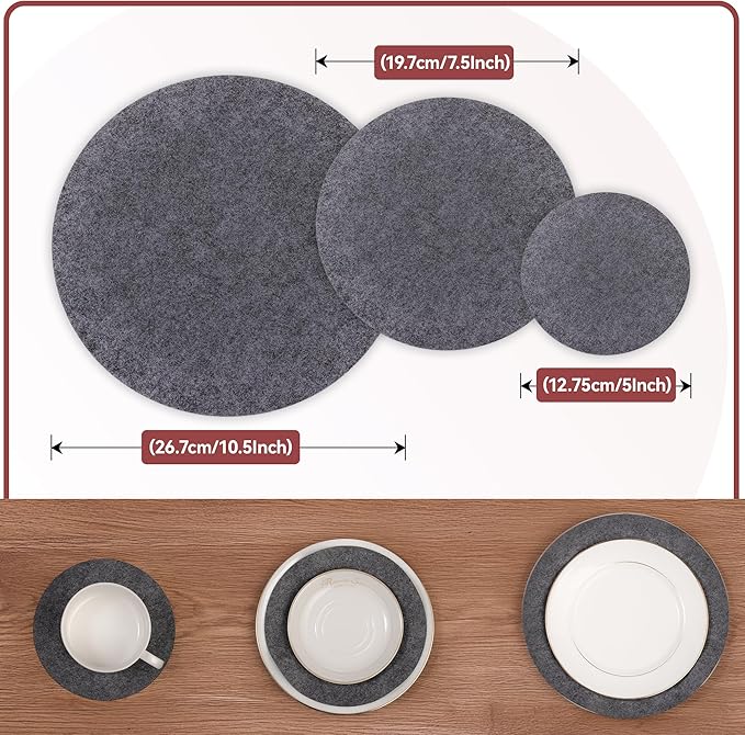 Imncya Plate China Storage Separators, Set of 90 and 3 Sizes, Protective Stacking Separators for Fine China, Dinner Plates, Cups & Saucers (Grey)