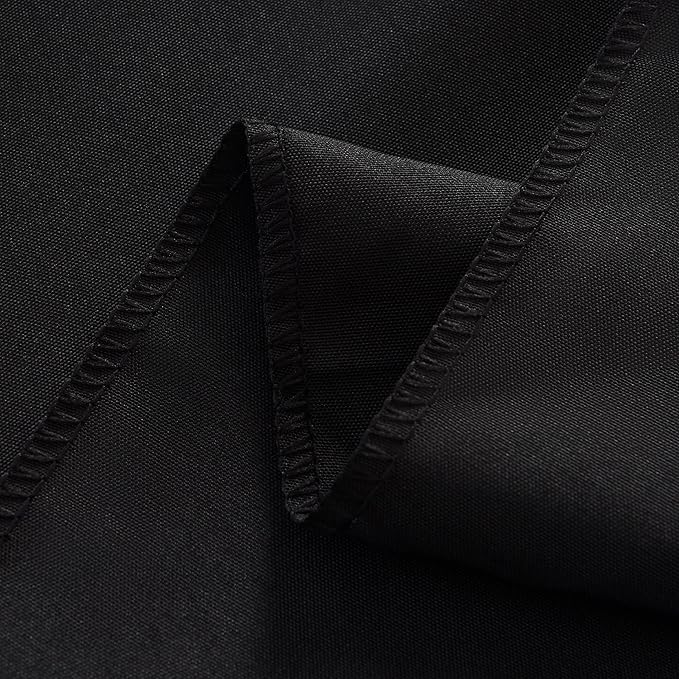 10-Pack 90x156 inch Black Table Cloths, Solid Stain and Wrinkle Resistant Oblong Tablecloth, Premium Plain Weave Polyester Fabric Rectangle Table Linen Covers for Hotel, Banquet