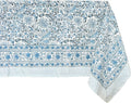 ATOSII Butterfly Blue 100% Cotton Rectangle Boho Fall Tablecloth, Handblock Floral Table Cloth Linen for Kitchen Dining I Parties Christmas Thanksgiving Grandmillenial I 72 X 108 Inches I 8 Seater