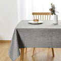 JIUZHEN Faux Linen Farmhouse Tablecloth Rectangular, Wrinkle Stain Resistant Table Cloth Rectangle Table Cover for Kitchen Dining, Holiday Party Dinner, Grey, 60 x 102 Inch