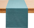 Dark Green Table Runner 13 x72 Inches Long, Cotton Linen Farmhouse Style Seasonal Table Linen for Kitchen Dining Coffee Table Parties Wedding Home Decor (13” x 72”, Dark Green)