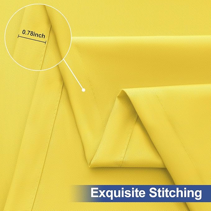 homing 2 Pack Rectangle Table Cloth, Elastic Fitted Fabric Tablecloth Fits for 4 Foot Folding Tables, Washable Table Cover for Picnic, Camping, Indoor & Outdoor (Yellow, 24" x 48")