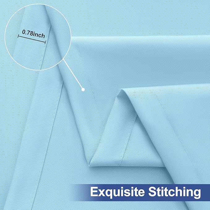 homing 2 Pack Rectangle Table Cloth, Elastic Fitted Fabric Tablecloth Fits for 8 Foot Folding Tables, Washable Table Cover for Picnic, Camping, Indoor & Outdoor (Light Blue, 30" x 96")