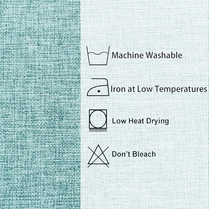 Hiasan Faux Linen Rectangle Tablecloth - Wrinkle and Stain Resistant Washable Table Cloth for Kitchen Dining Room Holiday Table Cover for Dinner, Aqua, 60 x 140 Inch