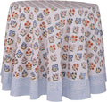ATOSII Flora Bloom 100% Cotton Round Tablecloth, Handblock Print Floral Table Cloth for Kitchen Dining Linen I Parties, Weddings, Outdoors, Christmas, Thanksgiving I Fall Home Decor 60" Inches Round
