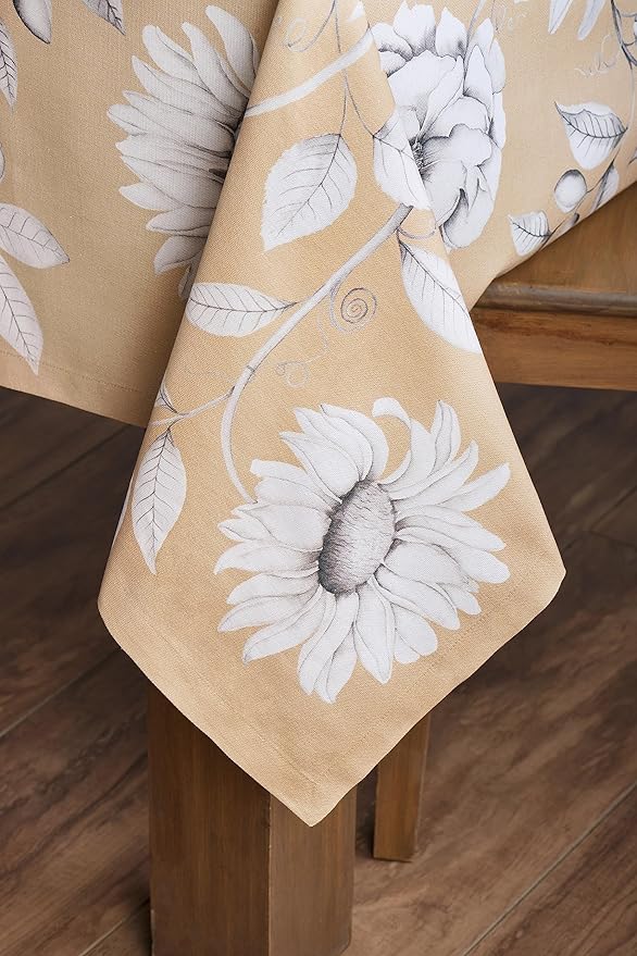Maison d' Hermine Table Cloth Rectangle Table 100% Cotton 70 x 120 Inches Fall Tablecloth Reusable Everyday Use for Thanksgiving Christmas Decorations Dining Farmhouse Party (Pretty Autumn)
