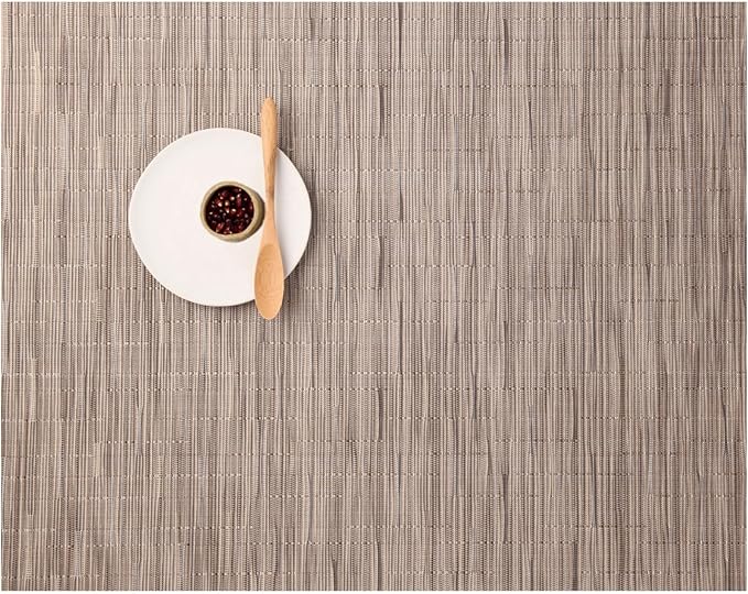 Chilewich Bamboo Placemats Set of 4 - Woven Rectangle Placemats - Reusable, Stain-Resistant, Indoor/Outdoor Tabletop Protection - 19" x 14" - Dune