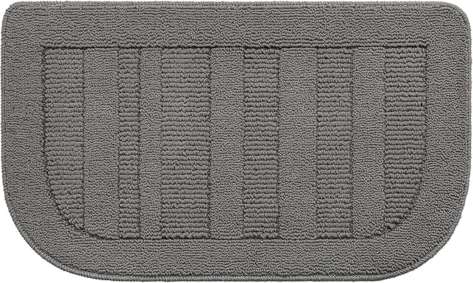 BEQHAUSE 30x18 Inch Kitchen Rug Mat Durable Kitchen Rugs Non-Slip Washable Absorbent Kitchen Mats for Floor Dirt-Resistant Semicircular Kitchen Mat (Grey)