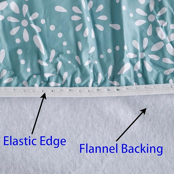 Walrus Round Vinyl Fitted Tablecloth with Flannel Backing Elastic Edge Design Table Cover Waterproof Oil-Proof PVC Table Cloth Stain-Resistant Best for 57"-66" Round