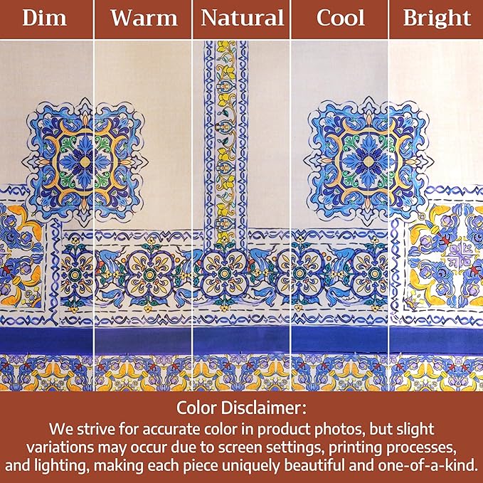 Maison d' Hermine Premium Table Cloth Rectangle Table 100% Combed Cotton 120 x 70 Inches Tablecloth Reusable Decorative for Dining Room, Farmhouse, Home, Party, Festive & Wedding - Sciacca