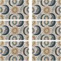 Sun Moon Stars Placemats, Boho Celestial Placemats 12x18 Inch Waterproof Non-Slip Washable Table Mats for Kitchen Dining Party Table Decor,Set of 6