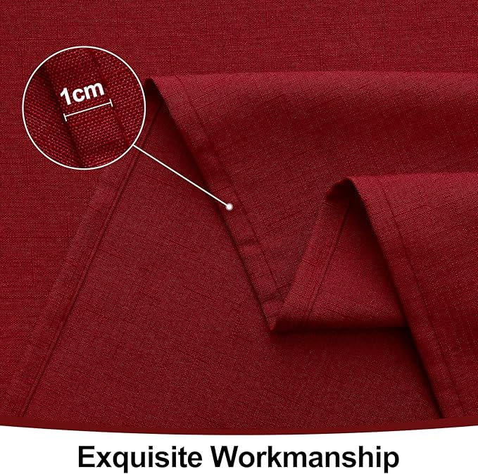 Smiry Rectangle Table Cloth Linen Textured, Waterproof Spillproof Anti-Wrinkle Burlap Tablecloth, Washable Decorative Fabric Table Cover for Dining, Party, Banquet, 52 x 70 Inch, Red