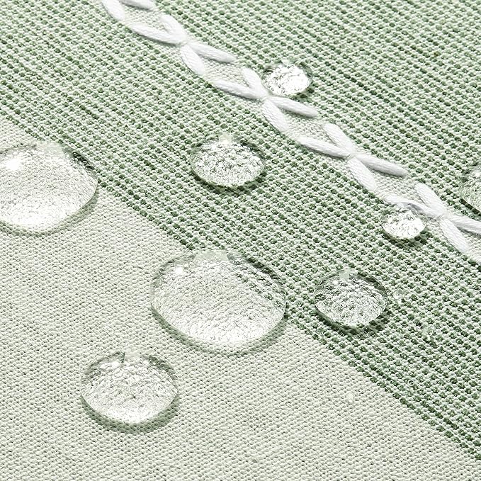 ZeeMart Contrast Linen Table Cloth Square Table Cloths 52x52 Inch Green, Farmhouse Style Heavy Weight Sage Green Tablecloth, Water Resistant Burlap Tablecloths ﻿