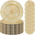 LIYH 24 Pcs Gold Charger Plates 13" - Chargers for Dinner Plates, Irregular Design, Heavy-Duty Plate Gold Charger Bulk, Suitable for Wedding & Party- Stackable