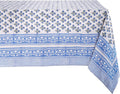 ATOSII Gulbahar Blue 100% Cotton Fall Rectangle Tablecloth, Handblock Print Floral Table Cloth for Kitchen Dining Linen I Thanksgiving Christmas Weddings Outdoors I 72 X 108 Inches I 8 Seater