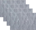 Druable Placemats Set of 4, Plastic Heat-Resistant Non-Slip Vinyl Place Mats Washable Easy to Clean Indoor Outdoor (18"x12", Dark Grey)