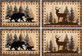 Bear and Deer Placemats Set of 4 Washable Table Place Mats for Dining Kitchen Party Decor