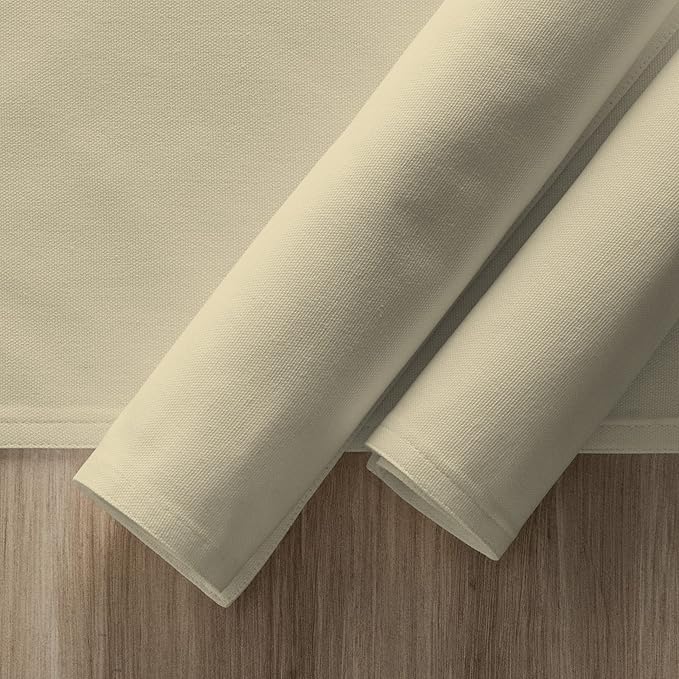 Calicot Placemats Set of 6 100% Cotton Washable Cloth Place Mats, Reusable Table Mats for Spring/Summer & Thanksgiving Christmas Decorations Kitchen Dining Party Wedding (Khaki Beige, 13" x 19")