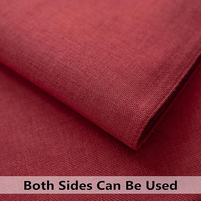 Demetex Valentines Placemats Set of 6 Red Linen Wipeable Place Mats Heat Resistant Cloth Placemats for Dining Table Restaurants Holiday, 13 x 19 inches, Wine Red