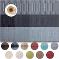 Placemats Set of 12 - Easy Clean Woven Vinyl Placemats for Dining Table, Indoor/Outdoor Place Mats, Washable PVC Table Mats （Silver Gray Black）