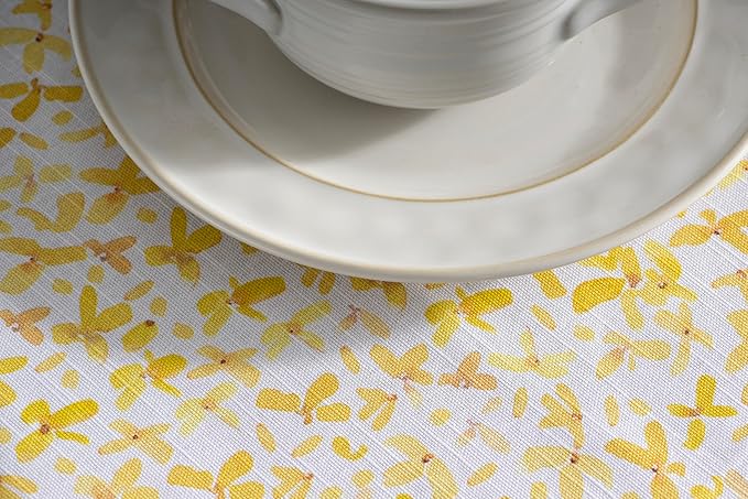 Maison d' Hermine Table Cloth Round Table 100% Cotton 69 Round Inches Tablecloth Reusable Decorative for Dining Room Farmhouse Home Valentines Day Decorations Spring Summer - Easter Zest