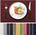 Blue Forest Placemats Set of 6, Dual-Layered Thickened Faux Linen Cloth Place Mats Heat Resistant Machine Washable Wrinkle Free Table Mats Indoor/Outdoor (Red)