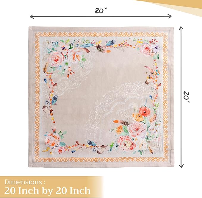 Maison d' Hermine Cloth Napkins Set of 4 100% Cotton Everyday Reusable Square Napkins Cloth Washable Dinner Party Wedding Restaurant Valentines Day Decorations Spring/Summer (Ibiza - Beige, 20" x 20")