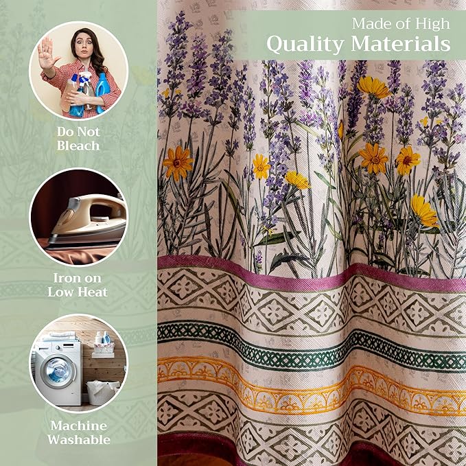 Maison d' Hermine Table Cloth Round Table 100% Cotton 63 Round Inches Tablecloth Reusable Decorative for Dining Room Farmhouse Home Valentines Day Decorations Spring Summer - Fanny Lavender
