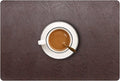 Set of 6 Faux Leather Placemats, PU Table Mats, Waterproof, Stain Resistant, Heat Resistant, Non-Slip Easy to Clean for Kitchen Dining Table,Conference Table F Dark Brown