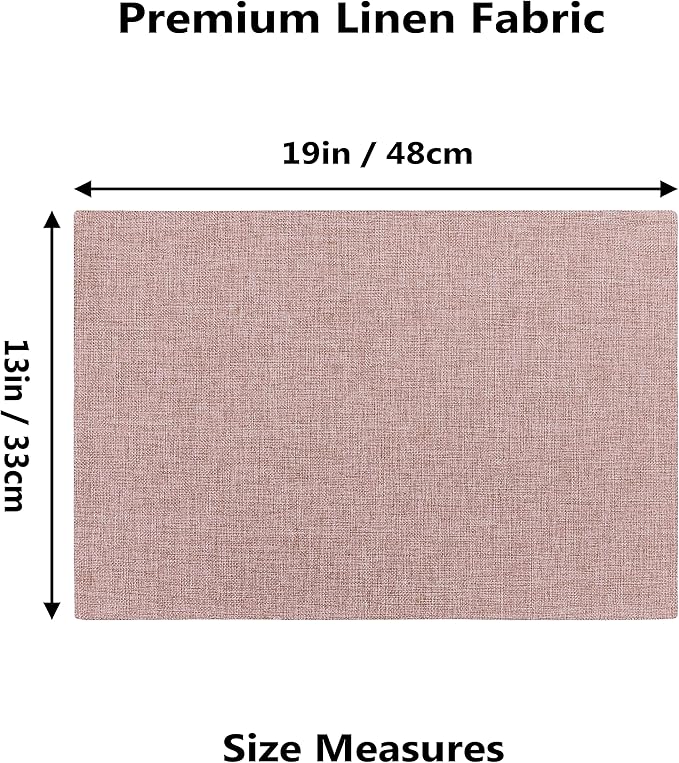 Home Brilliant Placemats Set of 8 Heat Resistant Dining Table Place Mats for Kitchen Table Party Dinner Valentines Decorations, 13 x 19 inches, Apricot Pink