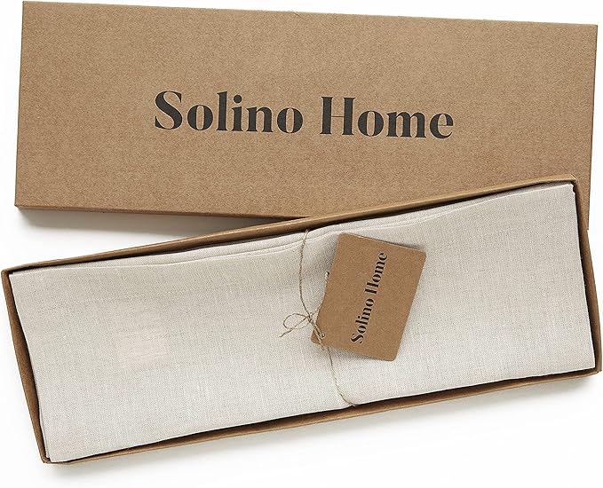 Solino Home Linen Cloth Placemats Set of 4-100% Pure Linen Light Natural Placemats 14 x 19 Inch for Spring, Easter - Athena