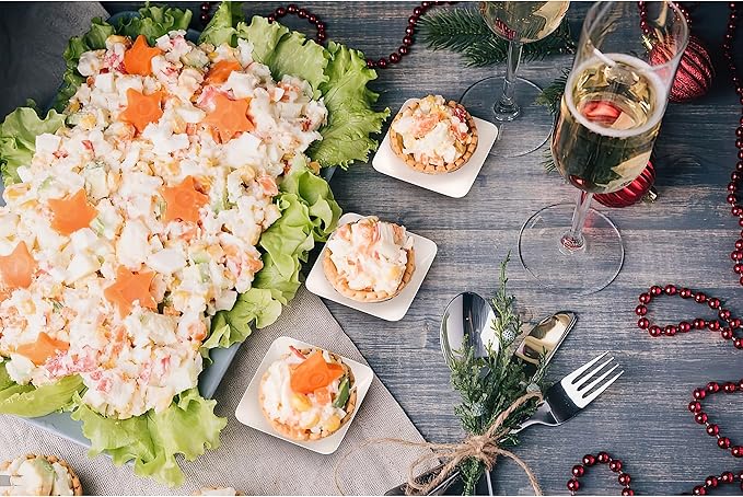 Exquisite Tiny Mini Dessert Plates - 120 Pack 2.4 In. x 2.4 In. White Disposable Appetizer Plates - Small Plastic BPA Free for Weddings