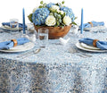 ATOSII Cotton Tablecloth 72" Inches Round Butterfly Blue