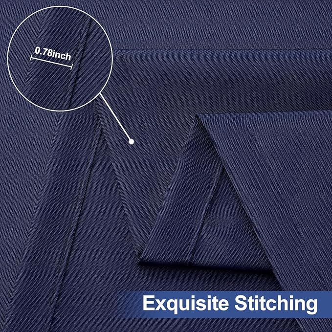 homing 2 Pack Rectangle Table Cloth, Elastic Fitted Fabric Tablecloth Fits for 8 Foot Folding Tables, Washable Table Cover for Picnic, Camping, Indoor & Outdoor (Navy Blue, 30" x 96")