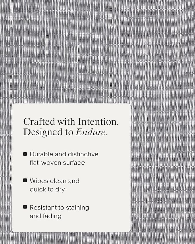 Chilewich Bamboo Placemats Set of 4 - Woven Rectangle Placemats - Reusable, Stain-Resistant, Indoor/Outdoor Tabletop Protection - 19" x 14" - Fog