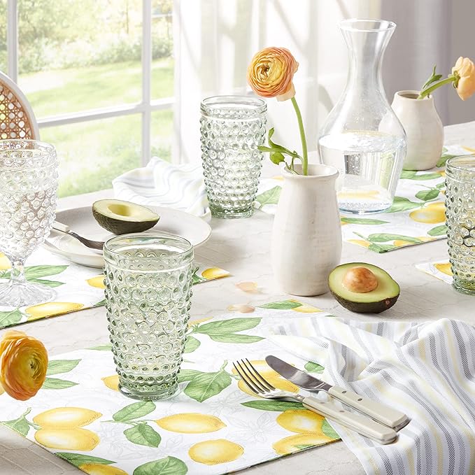 Martha Stewart Honeycomb Modern Farmhouse Polyester Cotton Rectangle Tablecloth, White, 60"x102"