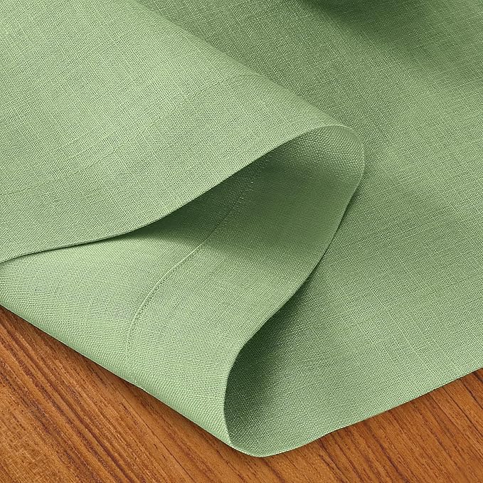D'Moksha Homes Linen Sage Green Table Runner 108 Inches Long - 100% Pure Linen Dining Table Runner 14 x 108 Inch for Spring, St Patricks Day, Easter - Machine Washable