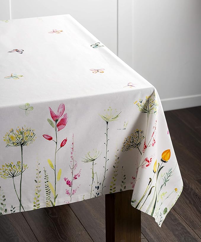 Maison d' Hermine Table Cloth Rectangle Table 100% Cotton 70 x 120 Inches Tablecloth Reusable Decorative for Dining Room Farmhouse Home Valentines Day Decorations Spring Summer - Botanical Fresh