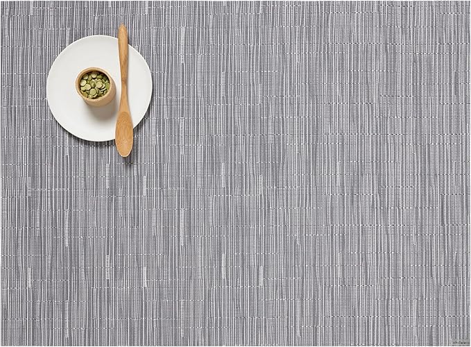 Chilewich Bamboo Placemats Set of 4 - Woven Rectangle Placemats - Reusable, Stain-Resistant, Indoor/Outdoor Tabletop Protection - 19" x 14" - Fog