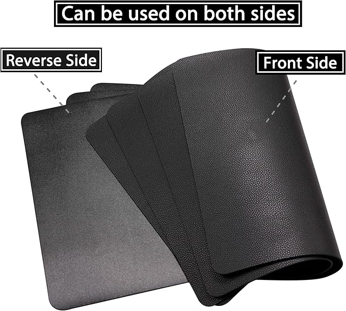 Wipeable Placemats Leather Table Mats Waterproof Heat-Resistant Easy to Clean for Dining Table Set Kitchen Table (6, Black)
