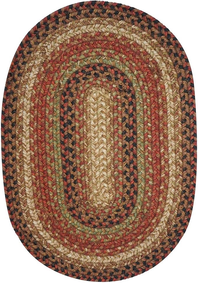 Homespice Gingerbread Jute Braided Placemats, Warm Country Decor, Set of 4, Brown 13x19 Oval Table Mats - Vibrant Colors, Durable, Easy to Clean and Protects Furniture