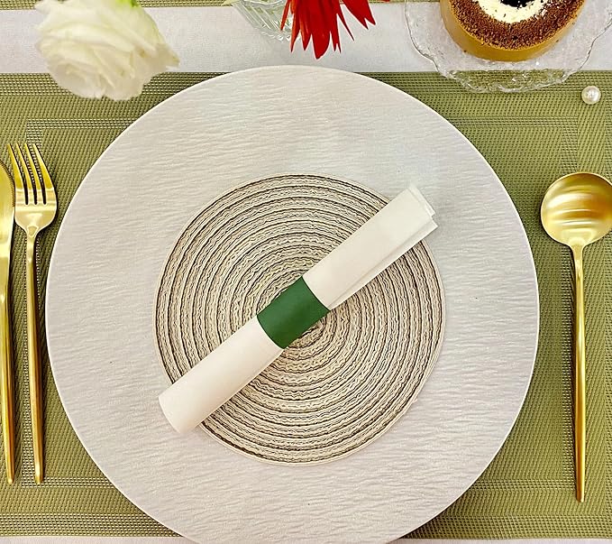 Germiwipe Napkin Bands Pack of 2,500, Napkin Rings Self Adhesive,Silverware Wraps Bands,Perfect for Christmas, Birthday Parties, Weddings, Family Reunion & Events (Huntre Green, 2500pcs)