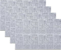 Placemats Set of 4 Plastic Vinyl Place Mats for Dinner Table, No-Slip Wipeable Table Mats Daily Use Patio Kitchen Decoration (18"x12", Grey)
