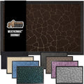 GORILLA GRIP 100% Waterproof All-Season WeatherMax Doormat, 47x35, US Designed Natural Rubber, Stain and Fade Resistant, Low Profile Indoor Outdoor Door Mats, Easy Clean Patio Mat, Dark Brown Pebble