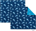 Funkins Reusable Cloth Placemats for Kids & Lunch Boxes | Reusable, Machine Washable, Eco-Friendly | 15"x13", 2-ply, Thick, Absorbent, Durable | Set of 2 Placemats (Sharks)