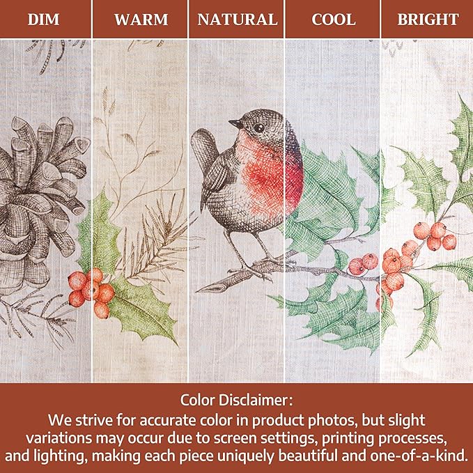Maison d' Hermine Table Cloth Rectangle Table 100% Cotton 70 x 90 Inches Fall Tablecloth Reusable Everyday Use for Thanksgiving Christmas Decorations Dining Farmhouse Party (Christmas Dew)