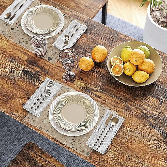 Placemats, Terrazzo Granito Pattern Placemats 12x18 Inch Waterproof Non-Slip Washable Table Mats for Kitchen Dining Party Table Decor,Set of 6