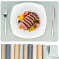 Heat Resistant Placemats Set of 2, 17x12in Waterproof Wipeable Faux Leather Non Slip Table Mats, Easy to Clean, Stain Resistant, for Kitchen Dining Room– Sage Green