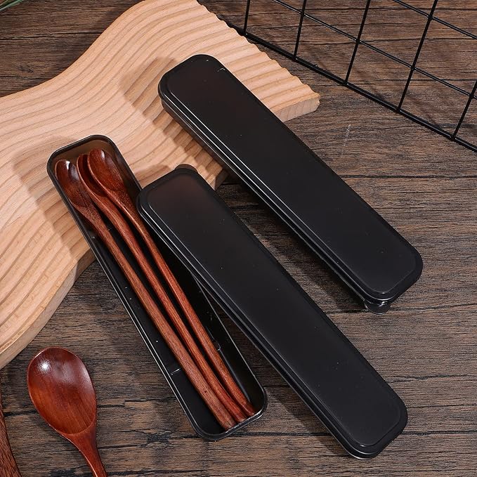 2 Pcs Portable Flatware Box Simple Utensil Holder with Lid Travel Flatware Storage Box Camping Utensils Cutlery Cases for Fork Chopsticks Spoon 9.76x2.4 Inches
